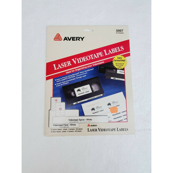 Avery Office Avery Sheets Laser Video Tape Labels For 5199 Poshmark